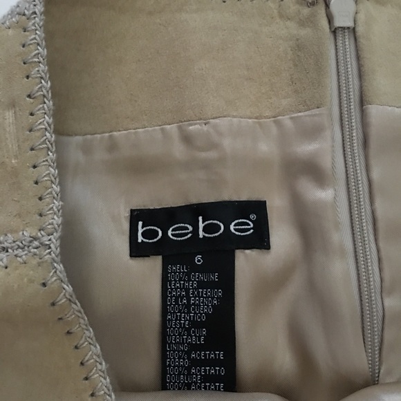 bebe -Genuine Leather Halter  top and Mini Skirt - Picture 4 of 10